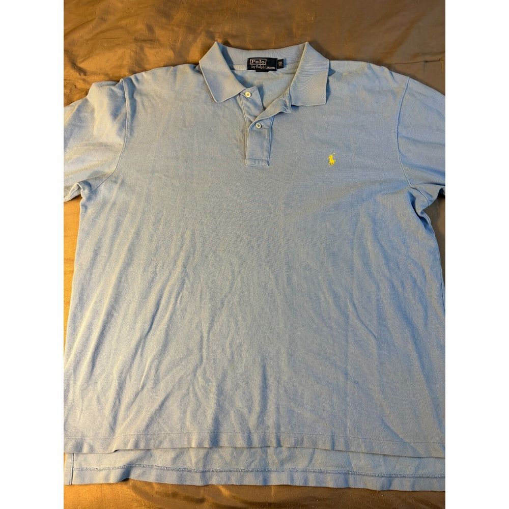 Polo by Ralph Lauren Golf Polo Shirt Men XL Blue Short Sleeve Logo High Low Slit